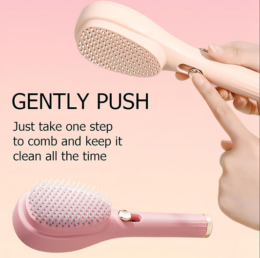 Telescopic Massage Comb Self Cleaning Brush One Click Cleaning Comb One Pull Clean Hairbrush